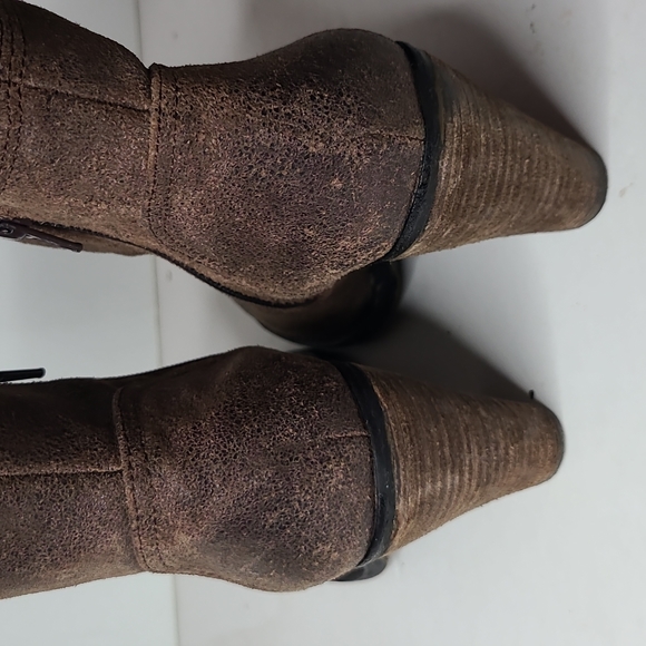 Jessica Simpson Brown Waxy Split Suede Maxi Shoes..size 6.5 - Picture 4 of 7